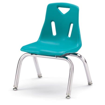 Jonti-Craft Berries Stacking Chair with Chrome-Plated Legs, 10 in. Ht, Teal 8140JC1005
